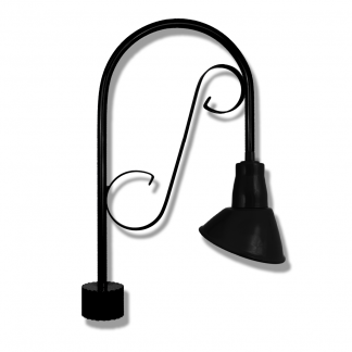 Angled Shade on Decorative U-Shaped Arm Post Mount