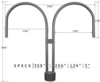 Medium Double Aluminum J Arm Post Mount