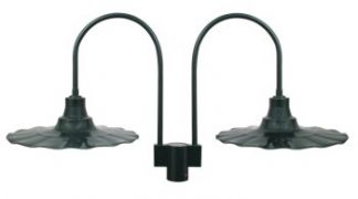 16" Radial Wave Shade on Double "J" Post Mount