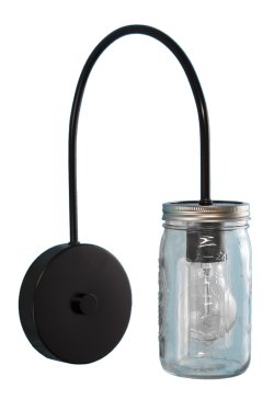 Indoor Mason Jar on Gooseneck J Arm