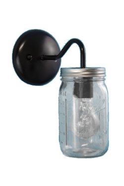 Indoor Mason Jar on Gooseneck Arm