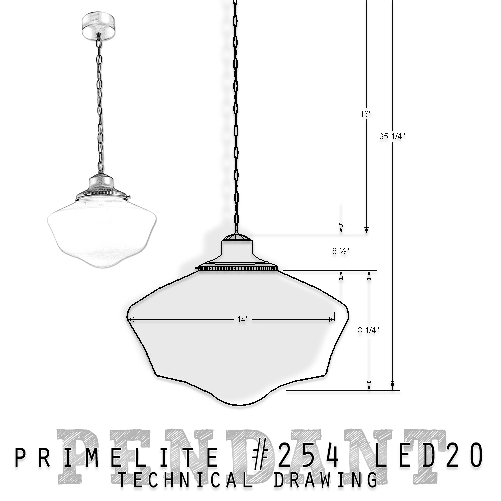 School House Glass Globe Pendant #254 - Image 3