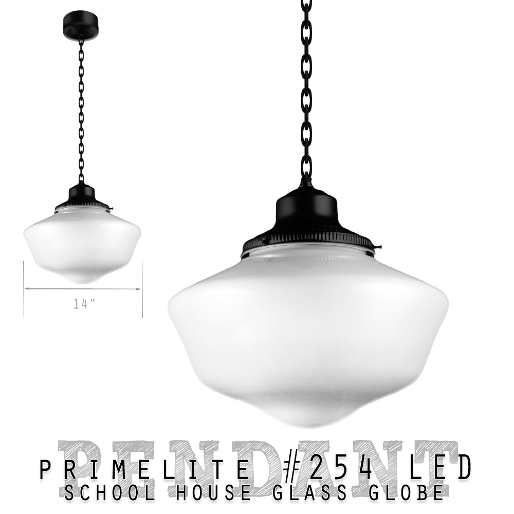 Primelite School House Globe Pendant #254