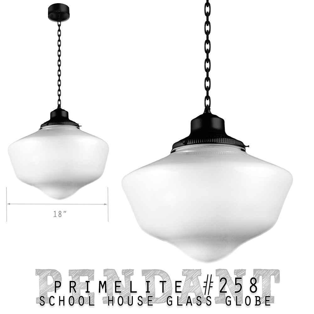 Primelite School House Globe Pendant #258