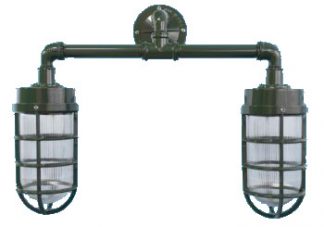 2 Light Industrial Jelly Jar Wall Bracket