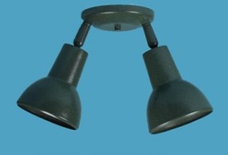 2 Bell Shades on ceiling mount with swivels