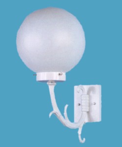 10" Polyethylene Globe on Decorative Wall Bracket