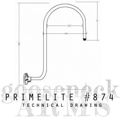 Technical drawing Gooseneck Arm #874