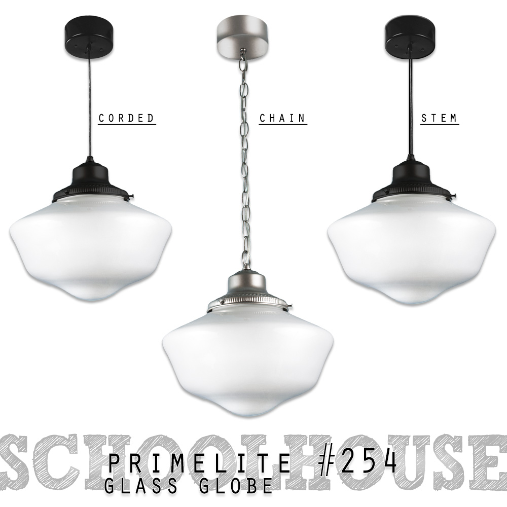Primelite School House Globe Pendant #254