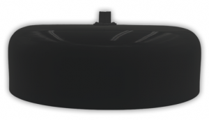 Primelite #11037/16A wall-mount pendant fixture with ½" IPS female top, shown in Black powder coat finish