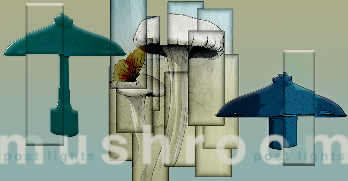 Mushroom inspired domed post lights