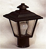 Black Polycarbonate Small Coachman Post Light
