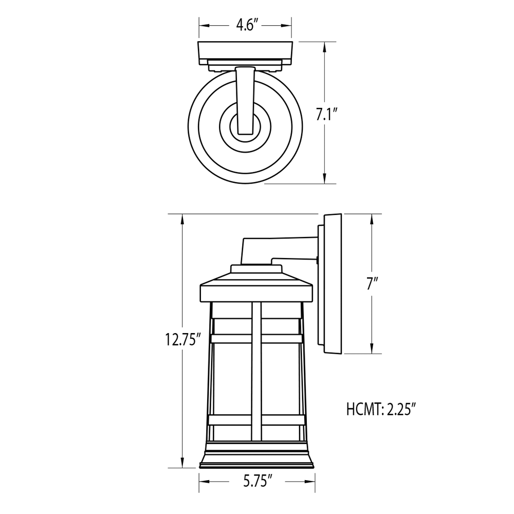 tech drawing -exterior wall mount #1205