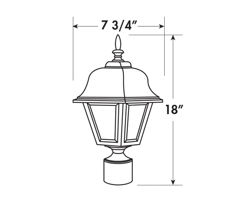 tech drawing post mount #1212