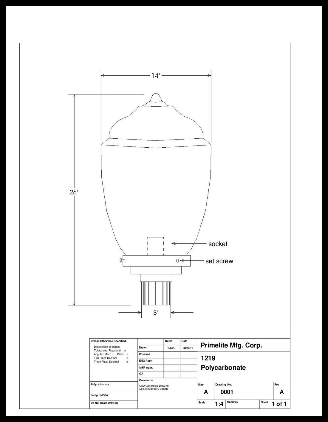 Large Polycarbonate Acorn Street Light - Image 2