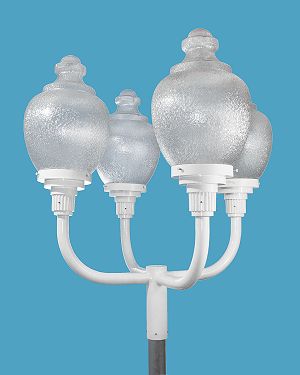 4 Polycarbonate Acorns on Bullhorn Post Light