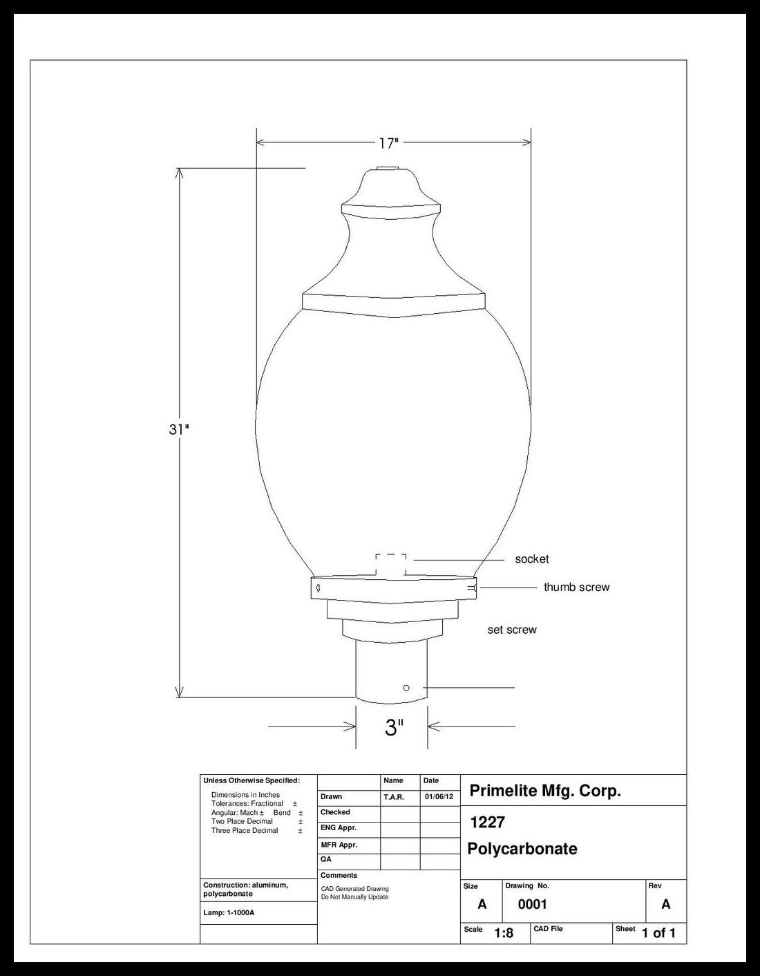 31" Acorn Street Light - Image 2