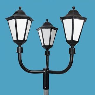 3 Cast Aluminum Lanterns on Bullhorn