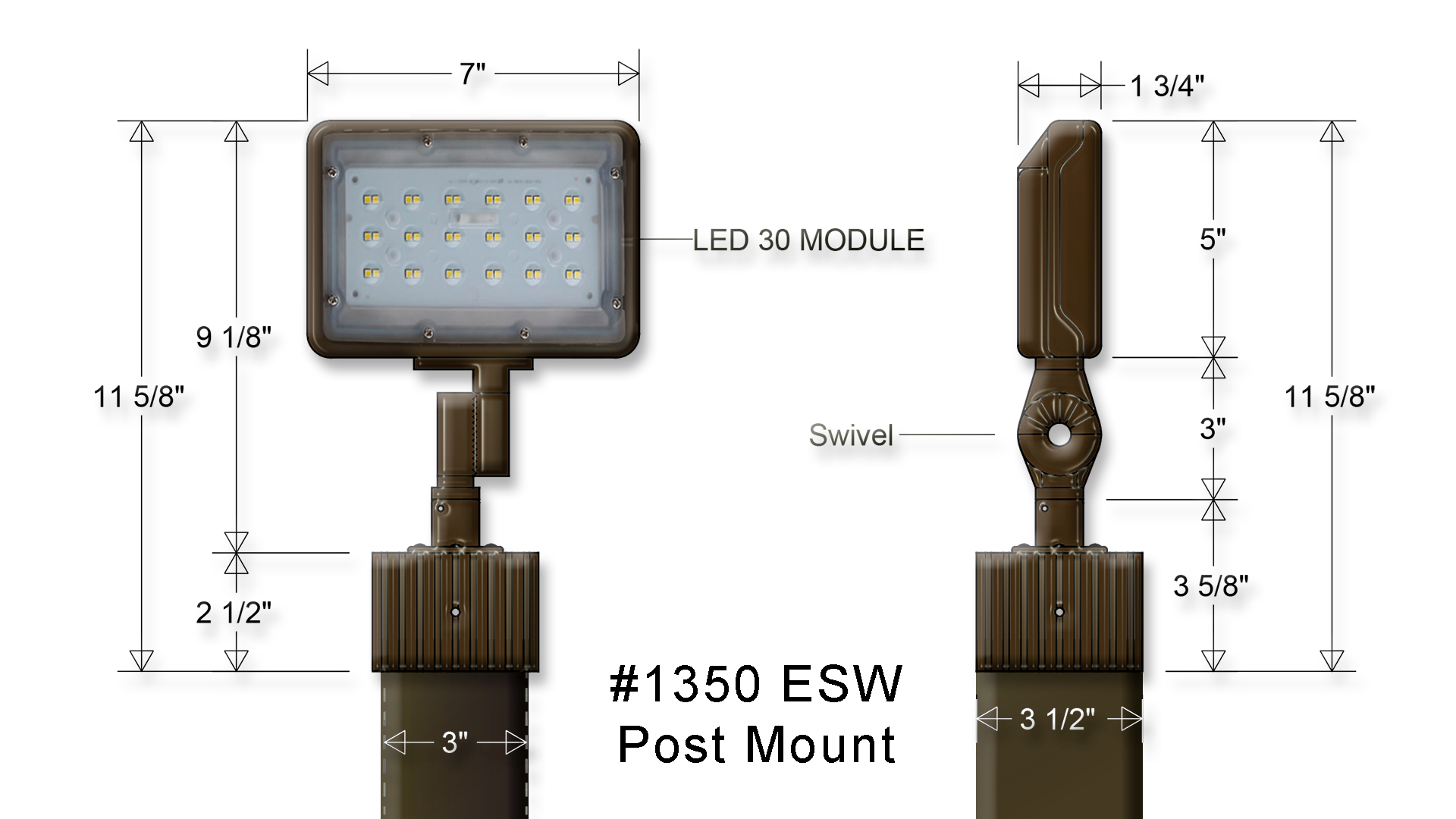 30W LED Post Floodlight - Image 3
