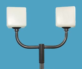 2 Cubes on Bullhorn Outdoor Post Light