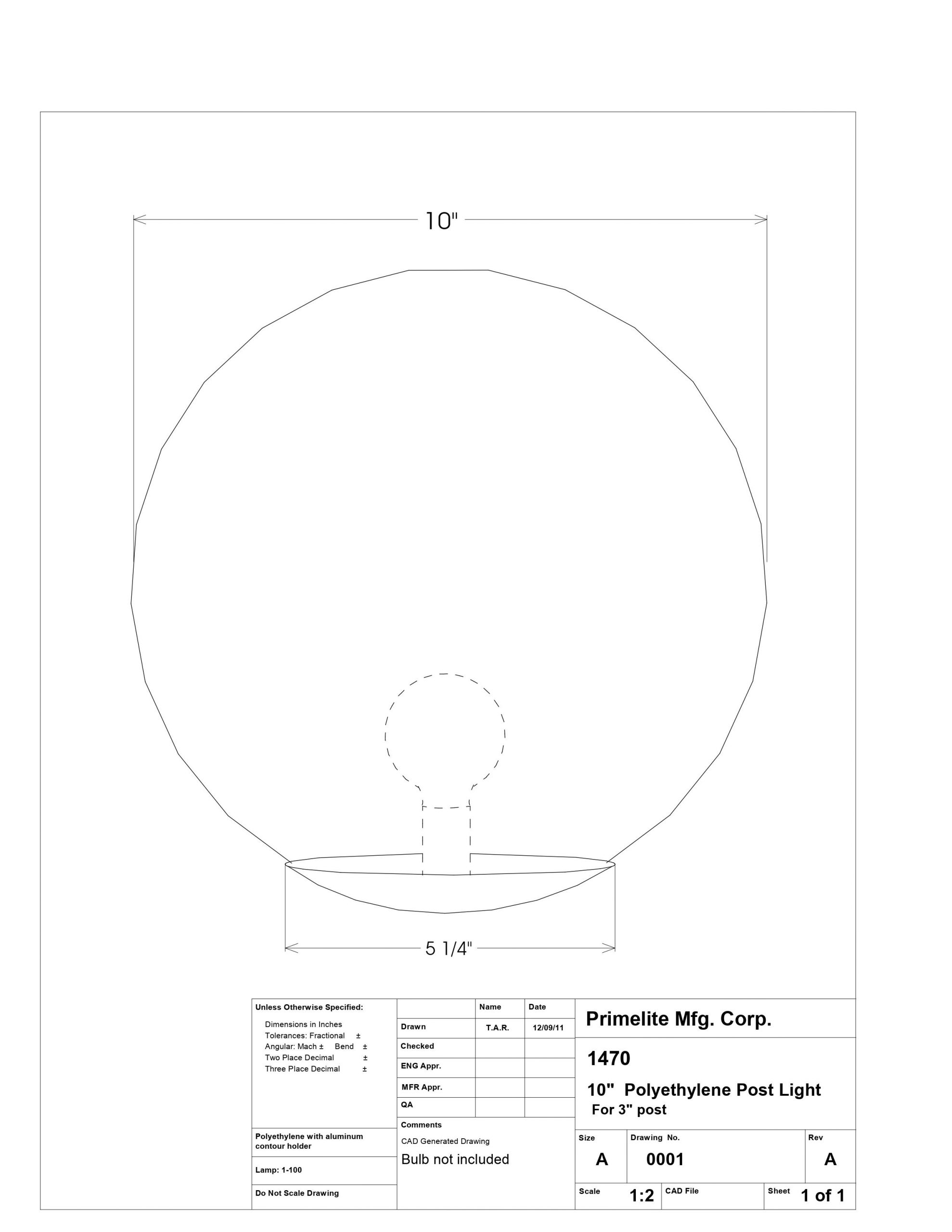 Polyethylene Globe Post Light - Image 2