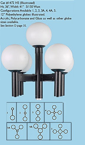 Up Light Globe Post Light with Bar Arms