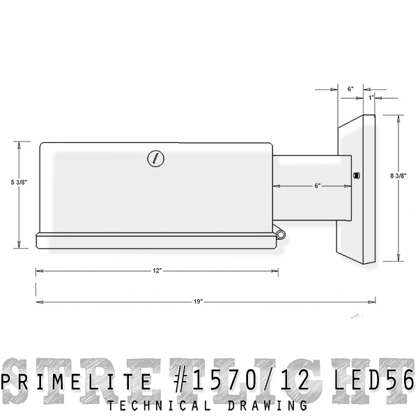technical drawing street light #1570/12 LED56