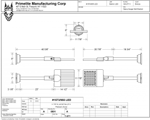 sign light #1573/955 tech drawing