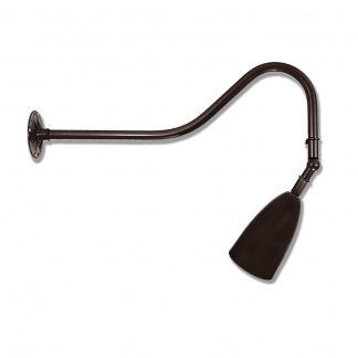 Bullet Shade Head on Gooseneck Arm with Swivel