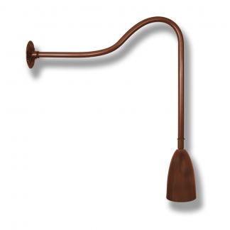 Bullet Shade Head on Drop Down Gooseneck Arm
