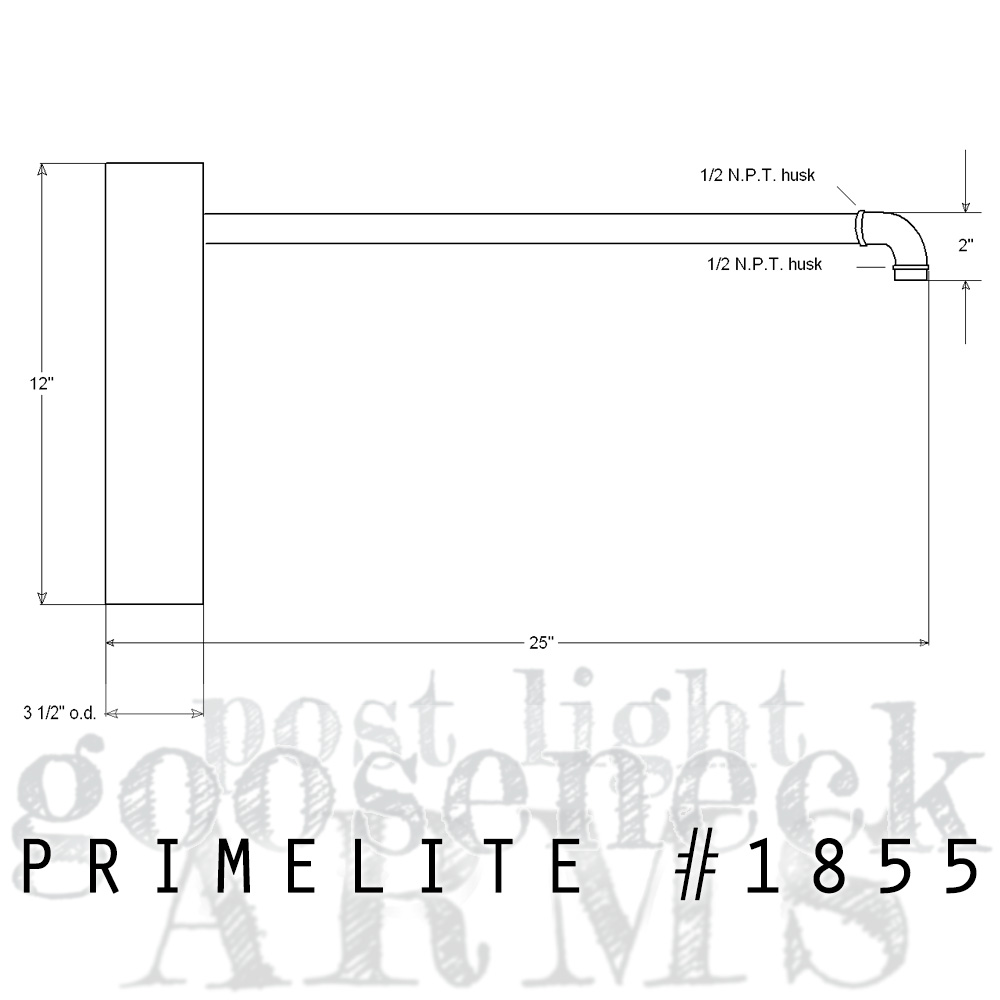 technical drawing Post Mount Arm #1855