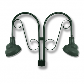 Emblem Shades on Medium Decorative Double J Arm Post Mount