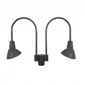 Two Angled Shades on Small Double J Arm Post Mount
