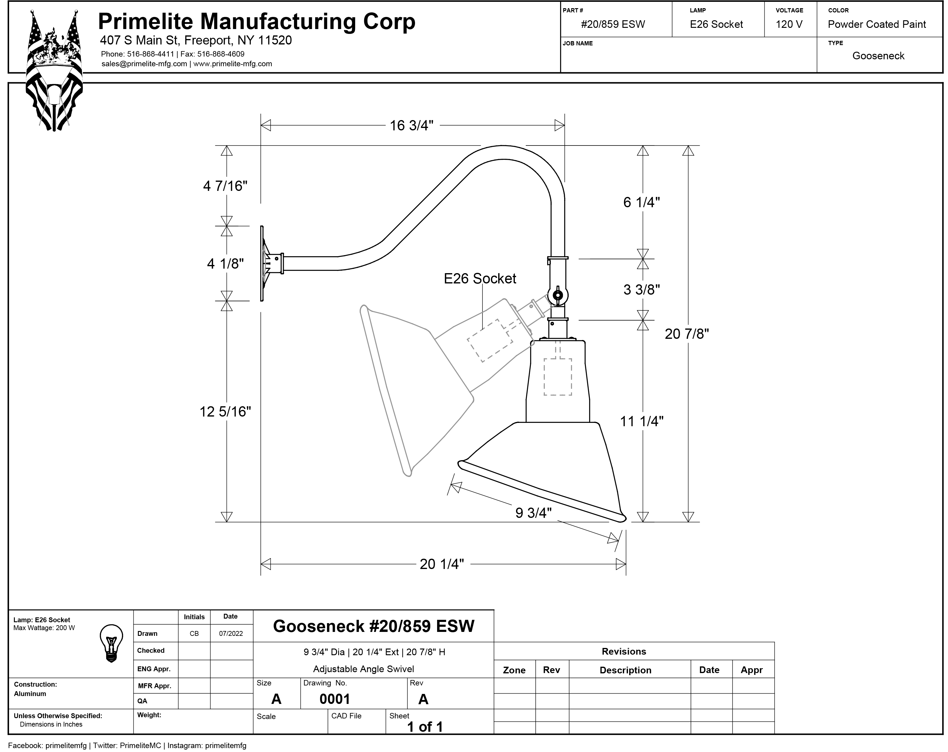 Angle Shade on Short Swivel Arm - Image 2