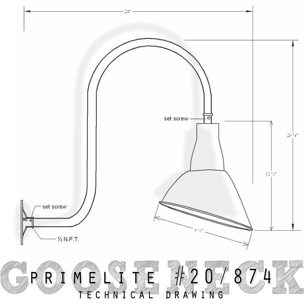 tech drawing gooseneck #20/874 LED12