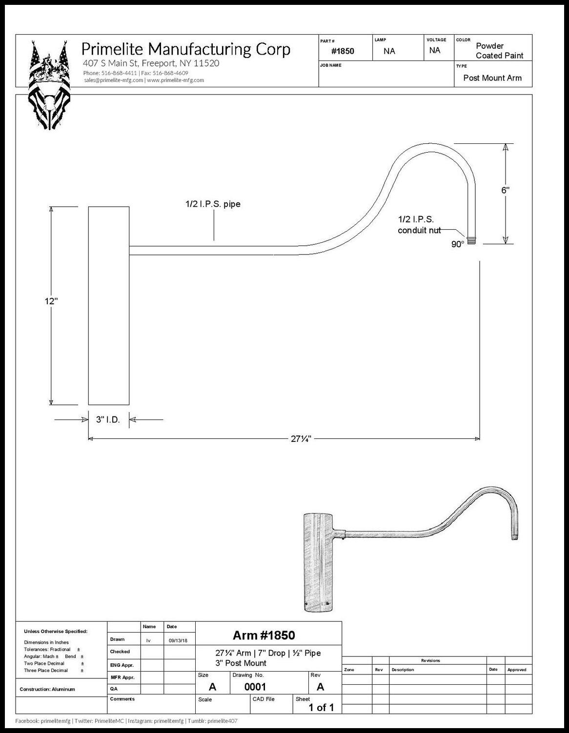 Standard Gooseneck Post Mount - Image 2
