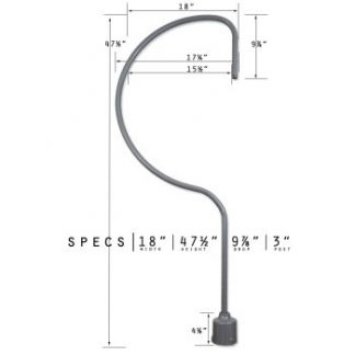 Large Shepherd Hook Post Mount