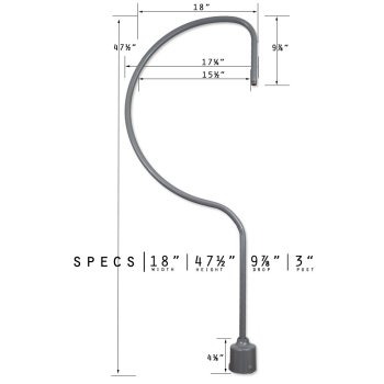 Large Shepherd Hook Post Mount