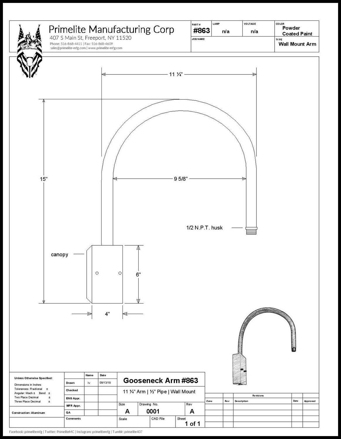 Small U Arm Wall Bracket - Image 2