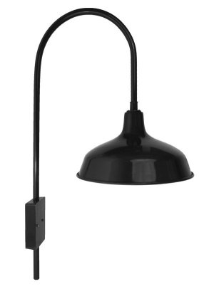 RLM Barn Shade Head on Large J Arm Wall Bracket