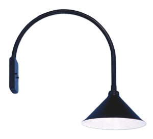 Cone Shade on Loop Arm Wall Bracket