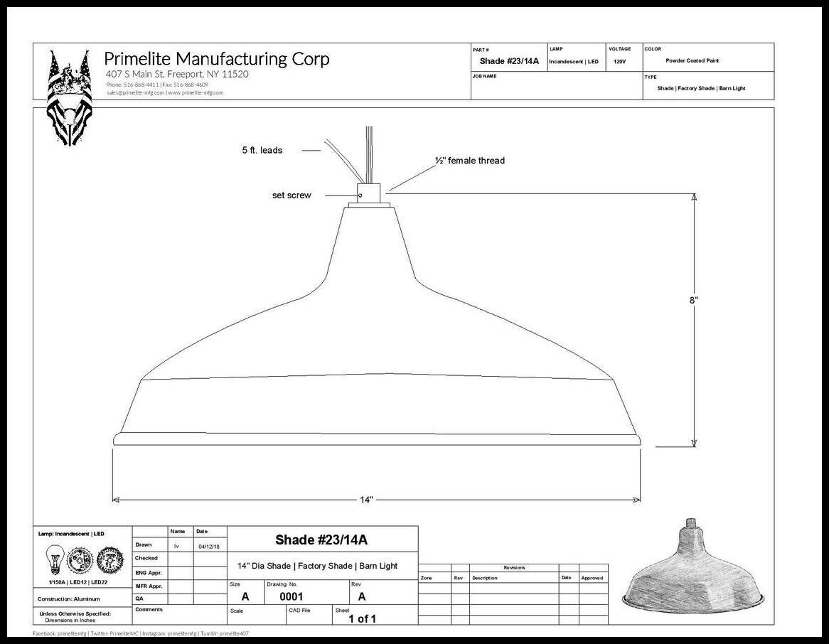 14" RLM Barn Shade Head - Image 2