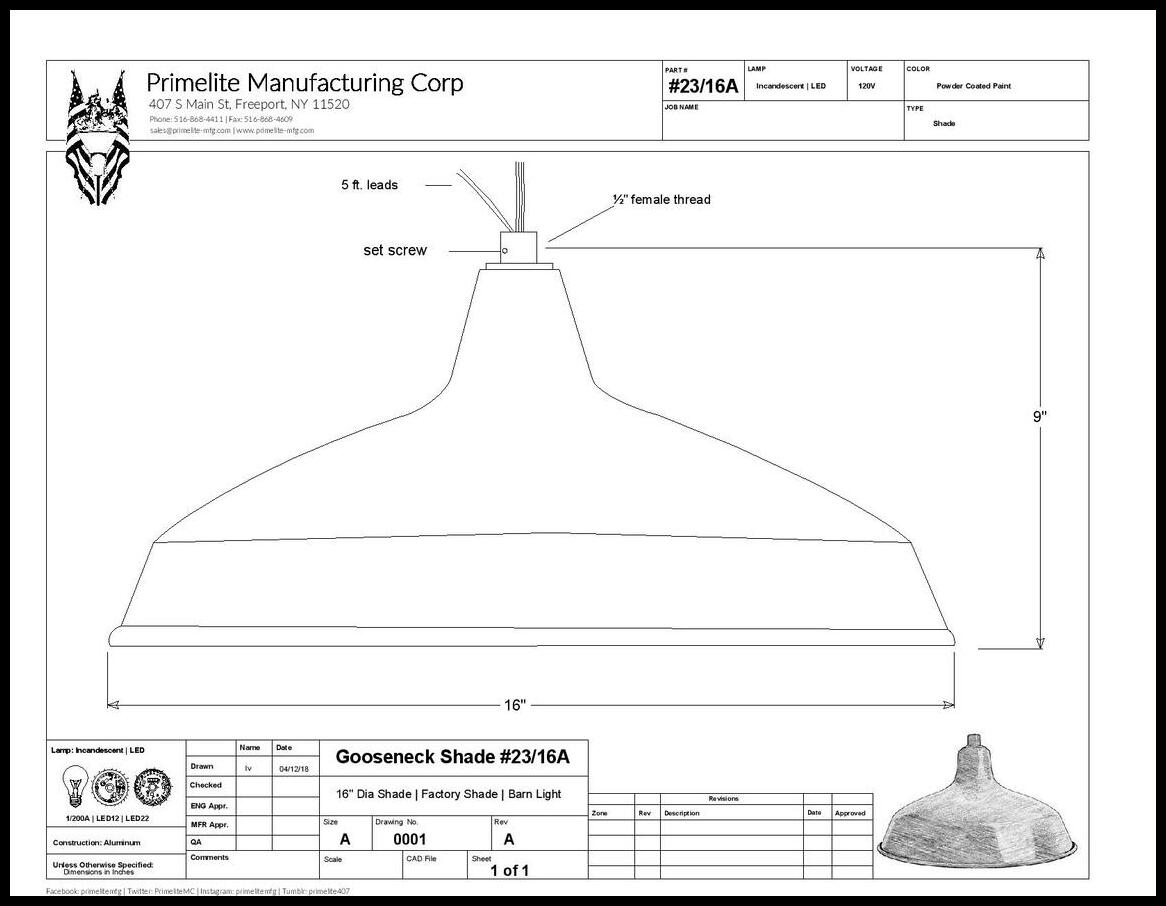16" RLM Barn Shade Head - Image 2