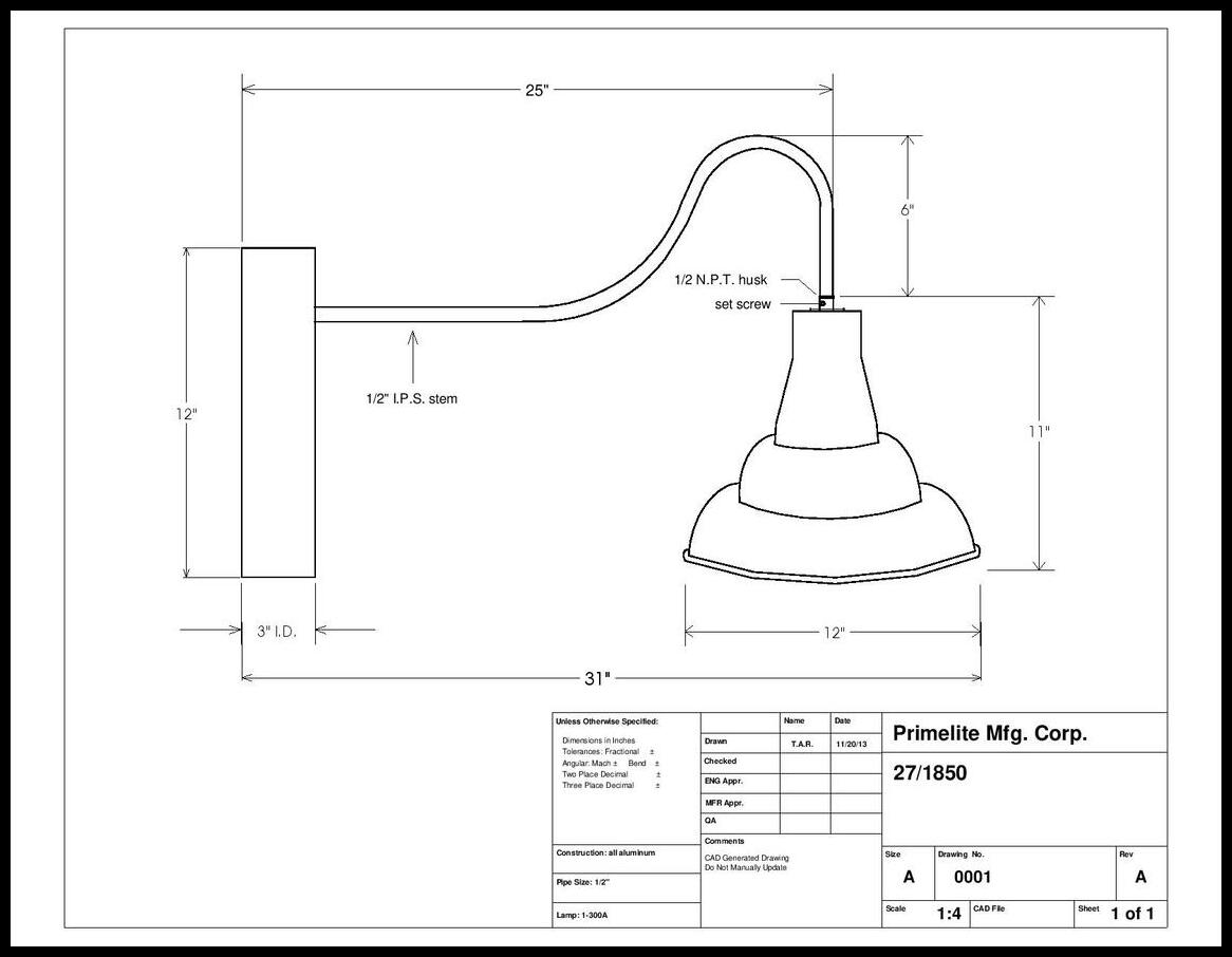 Emblem Down Shade on Standard Gooseneck Post Mount - Image 2