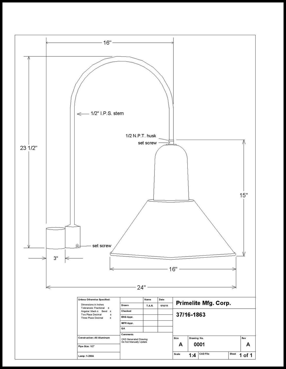 Step Shade on Small J Arm Post Mount - Image 2