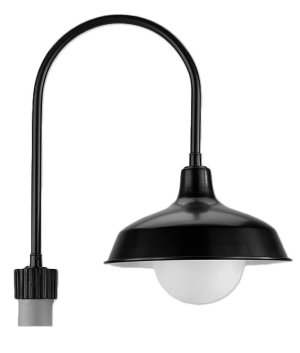 Gooseneck RLM Barn Shade with Globe Post Light