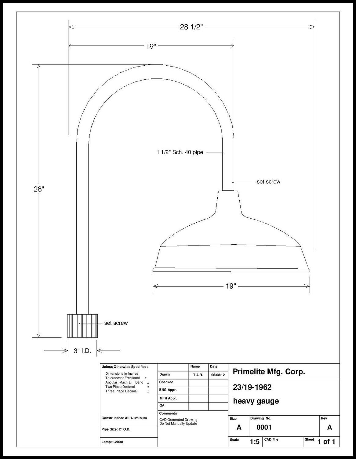 RLM Barn Shade on Top Mount Heavy Gauge J Arm - Image 2