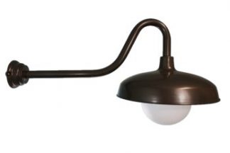 Barn Shade with Globe on Heavy Gauge Loop Gooseneck Arm