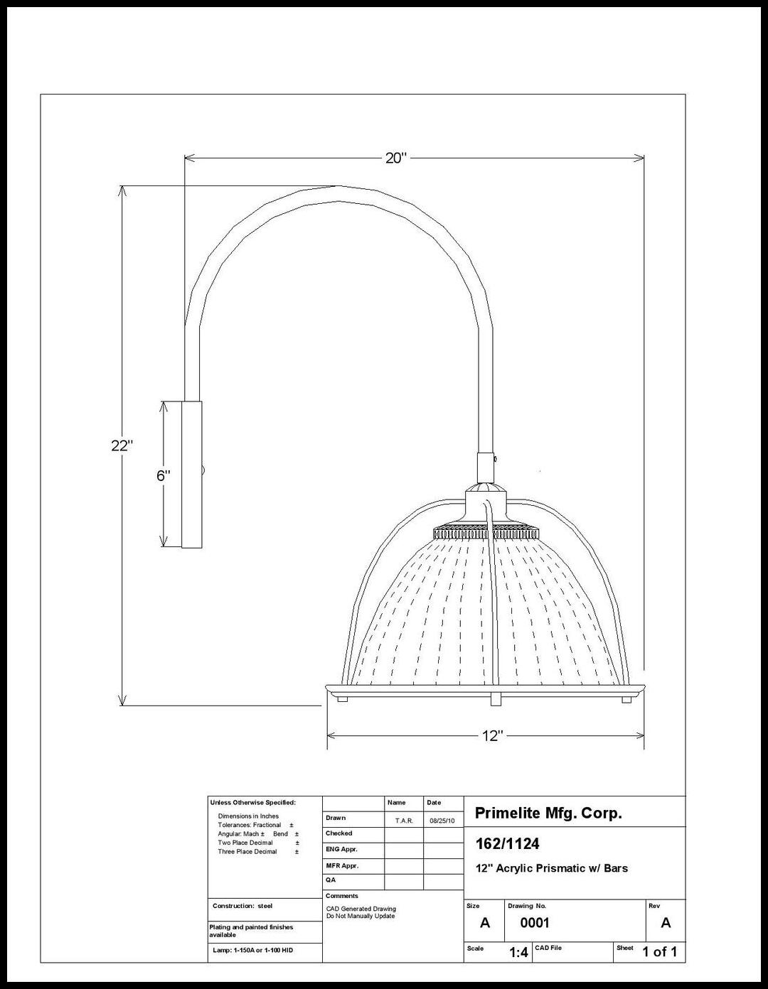 Prismatic Dome J-Arm Wall Bracket w/ Bars - Image 2