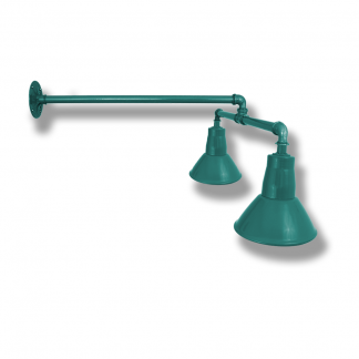 Down Shades on Double Light Straight Arm